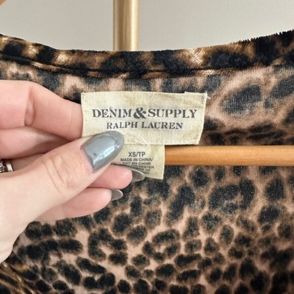 Ralph Lauren Denim & Supply Leopard Lace Shirt XS – Y2K Sheer Long Sleeve Top - Picture 3 of 5
